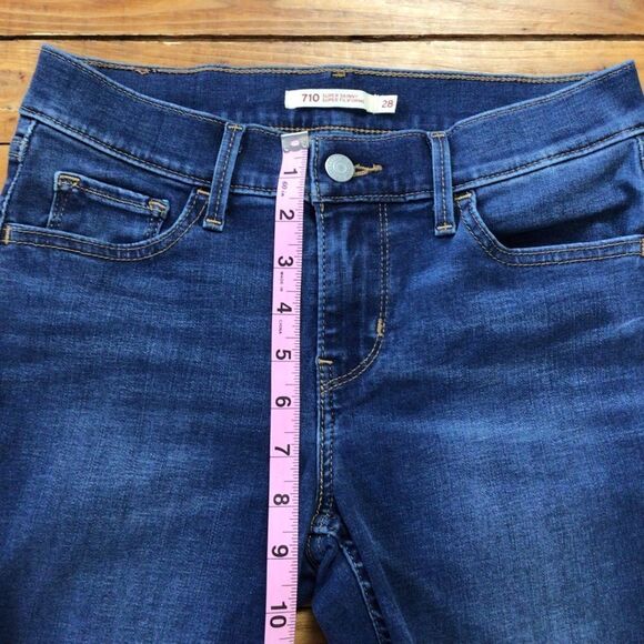 LEVI’S 710 jeans skinny blue denim mid rise stretchy 28/32 - Picture 7 of 9